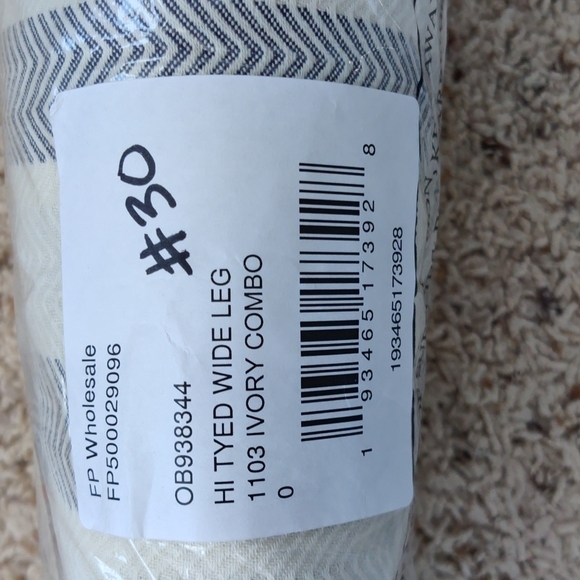 NEW Free People Hi Tyed Wide Leg Pant Ivory Stripe - Picture 9 of 11